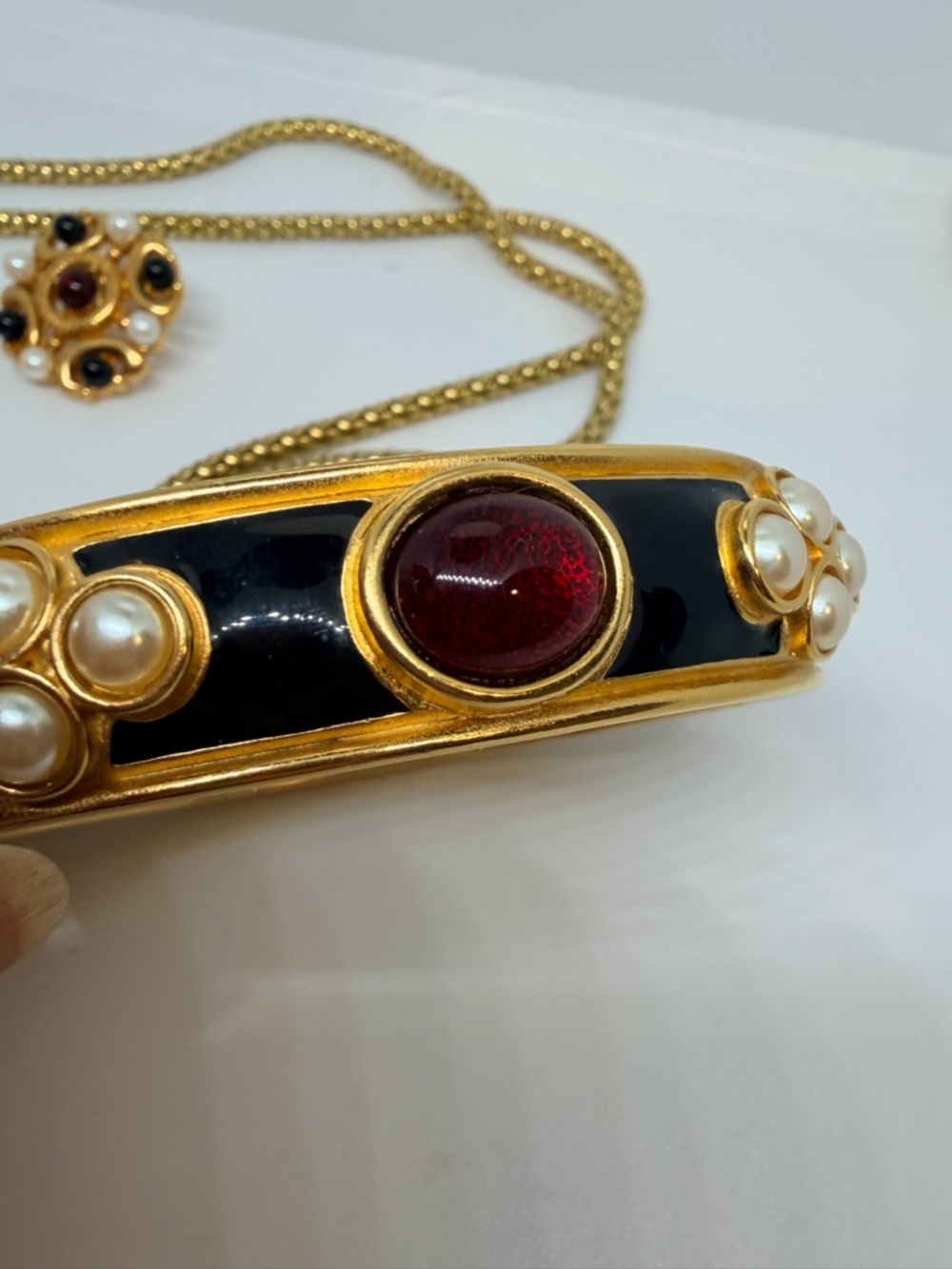 Vintage Monet Christian Lacroix Goldtone Necklace, Bracelet & Earrings Rare - Picture 6 of 12